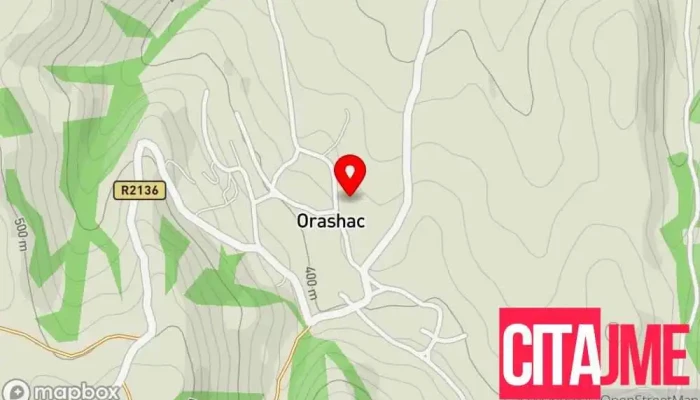 Orashats мапа - Орашац