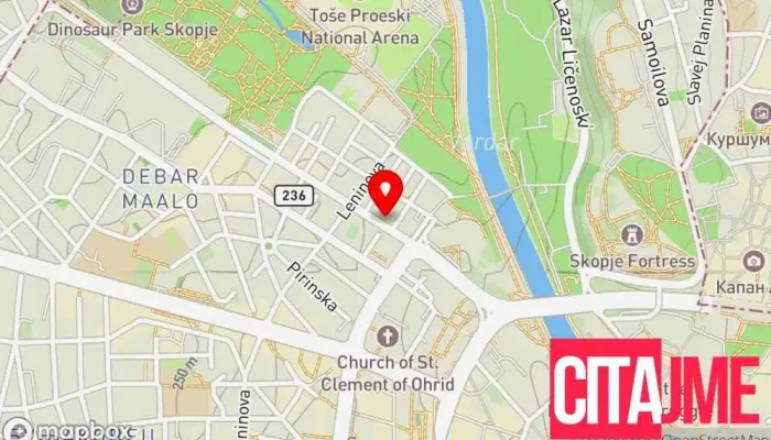 мапа на Оскар Лек Аптека, Подијатар во Скопје
