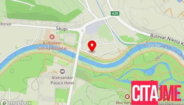 Perenje Tepisi Bel Lotos мапа - Скопје