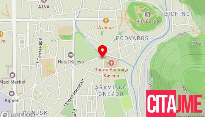мапа на Pharmacy Altea Farmacija Аптека во Кичево