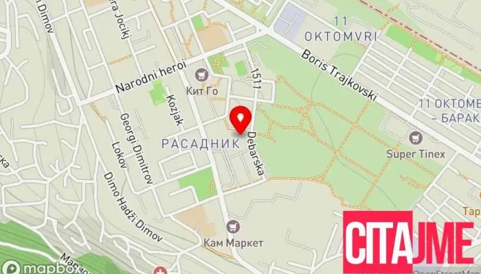 Pilar Greenje I Ladenje мапа - Скопје