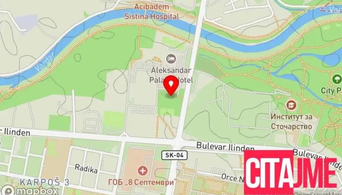 Plivachki Klub Karposh мапа - Скопје