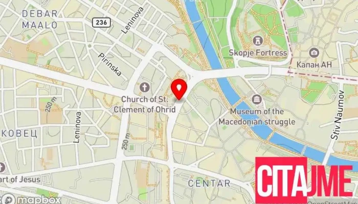 мапа на Пошта 1 Транзитна станица во Скопје