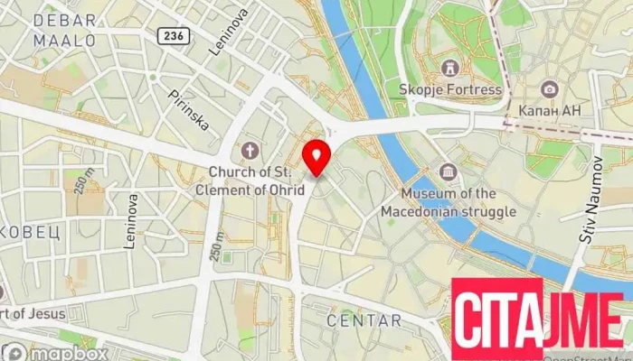 мапа на Пошта 1  во Скопје