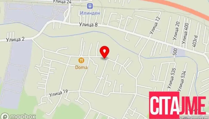 мапа на Пошта на Македонија - Илинден Пошта во Илинден