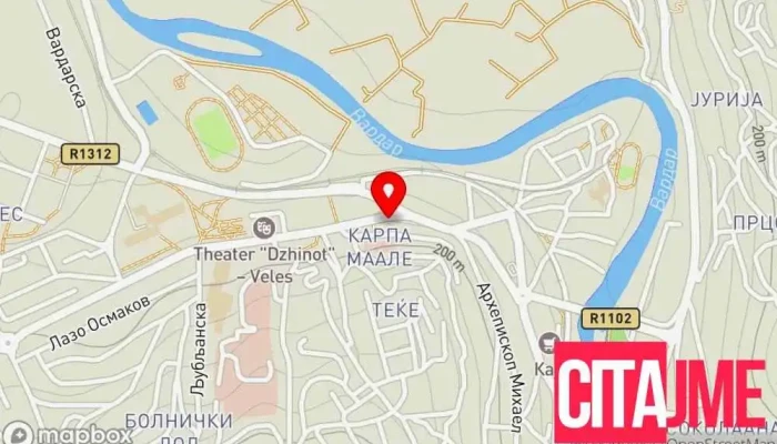 мапа на Пошта на Македонија - Велес Пошта во Велес