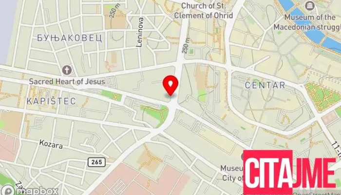 мапа на Пошта на Македонија (Центар) Пошта во Скопје