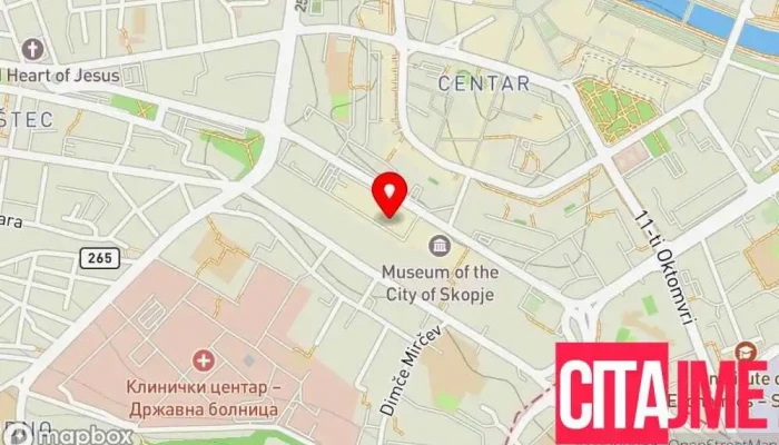мапа на Пошта на С. Македонија - ТЦ Рамстор Пошта во Скопје