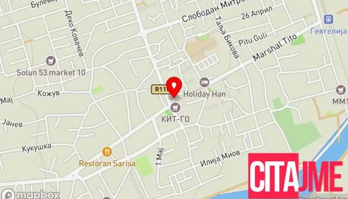 мапа на Пошта на Северна Македонија - Гевгелија Пошта во Гевгелија