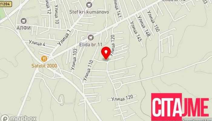 мапа на Пошта на Северна Македонија - Карпош Пошта во Куманово