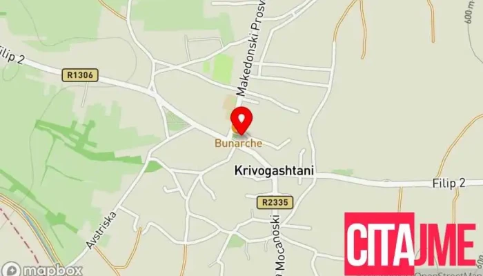 мапа на Пошта на Северна Македонија - Кривогаштани Пошта во Кривогаштани