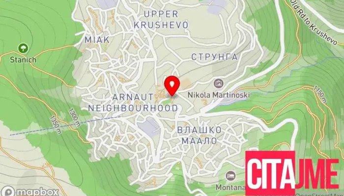 мапа на Пошта на Северна Македонија - Крушево Пошта во Крушево