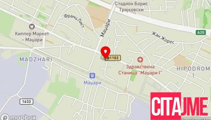 мапа на Пошта на Северна Македонија - Маџари Пошта во Скопје
