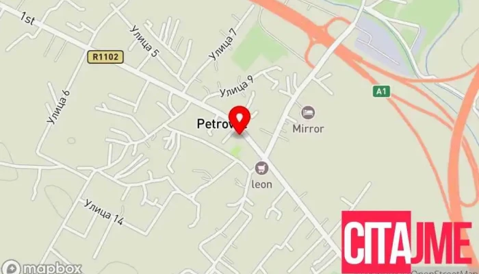 мапа на Пошта на Северна Македонија - Петровец Пошта во Петровец