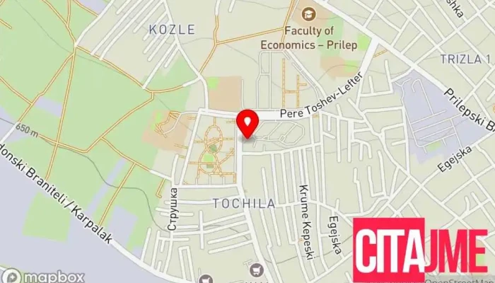 мапа на Пошта на Северна Македонија - Прилеп 7503 Пошта во Прилеп