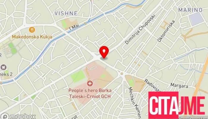 мапа на Пошта на Северна Македонија - Прилеп 7510 Пошта во Прилеп
