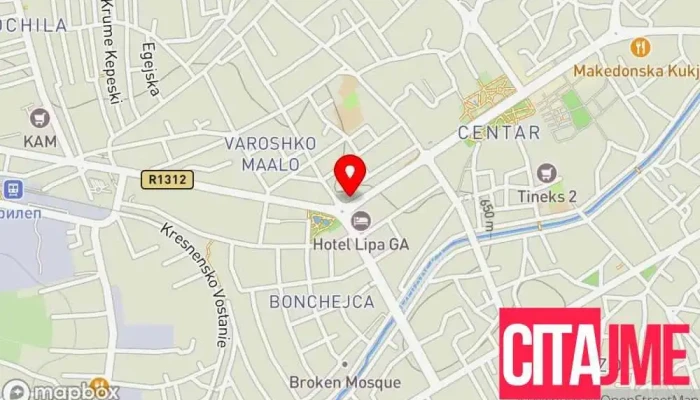 мапа на Пошта на Северна Македонија - Прилеп 7513 Пошта во Прилеп