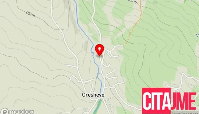мапа на Пошта на Северна Македонија - Црешево Пошта во Црешево