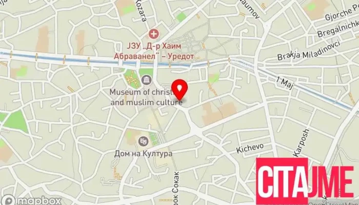 мапа на Пошта на Северна Македонија Пошта во Битола