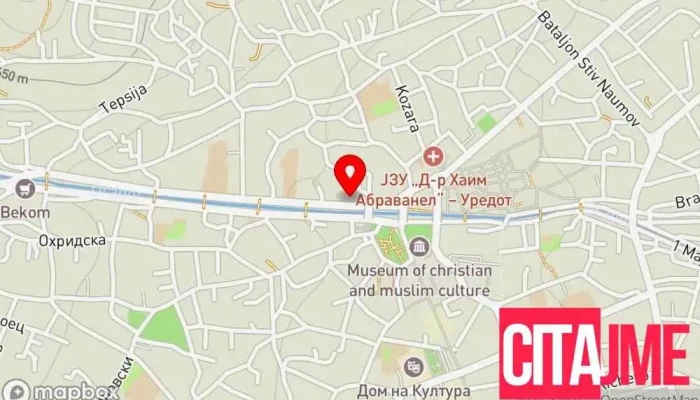 мапа на Пошта на Северна Македонија Пошта во Битола