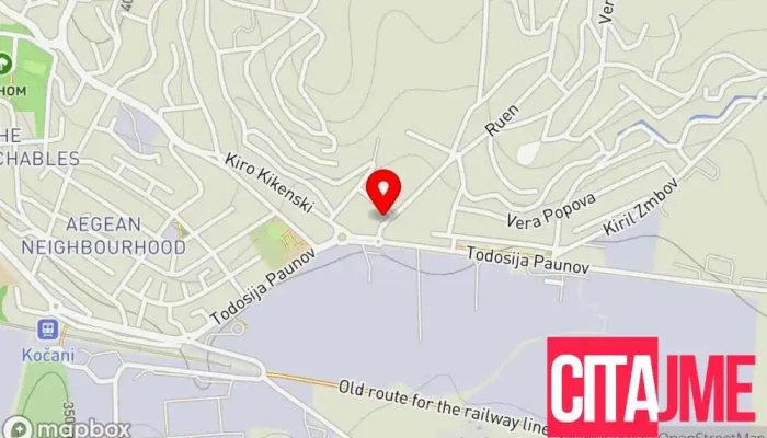 мапа на Пошта на Северна Македонија Пошта во Кочани