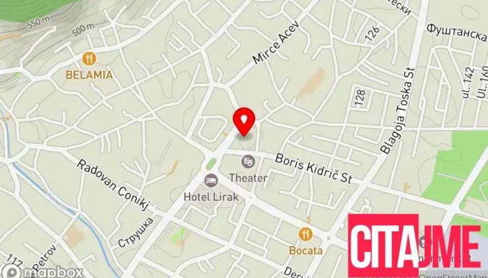 мапа на Пошта Тетово Пошта во Тетово