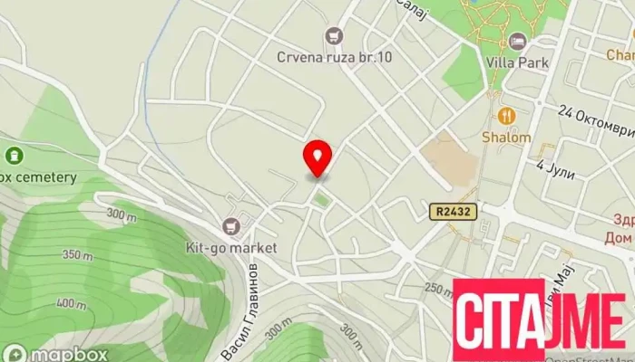 мапа на Пошта Пошта во Струмица