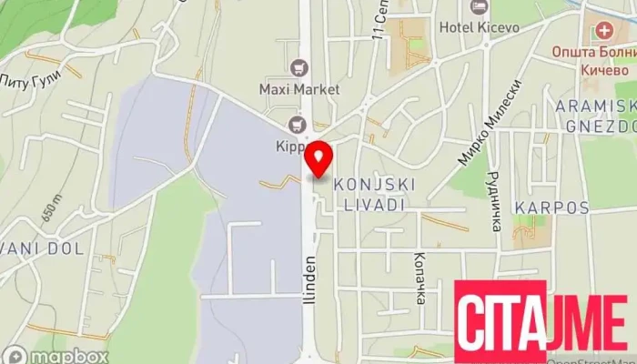 мапа на Post Express Kichevo Пошта во Кичево