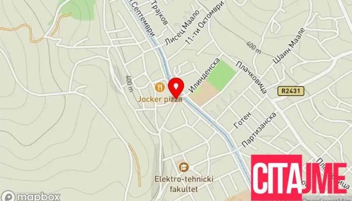 мапа на Post Express Radovish Пошта во Радовиш
