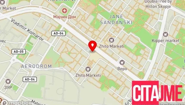 мапа на Post Express Транспортна служба во Скопје