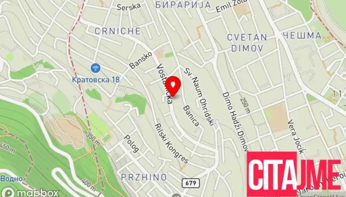 мапа на Posta Пошта во Скопје