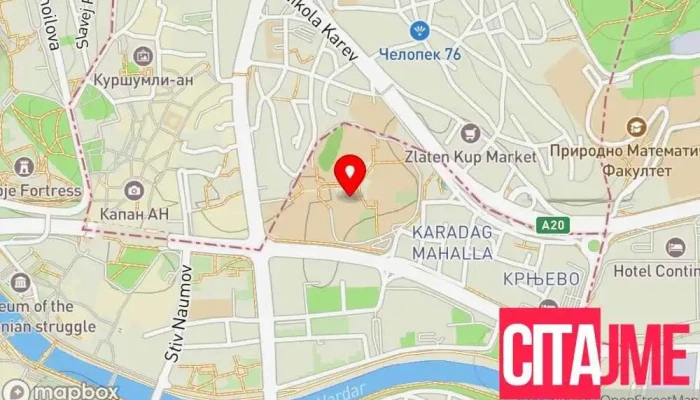мапа на Postal office - Пошта на Македонија Пошта во Скопје