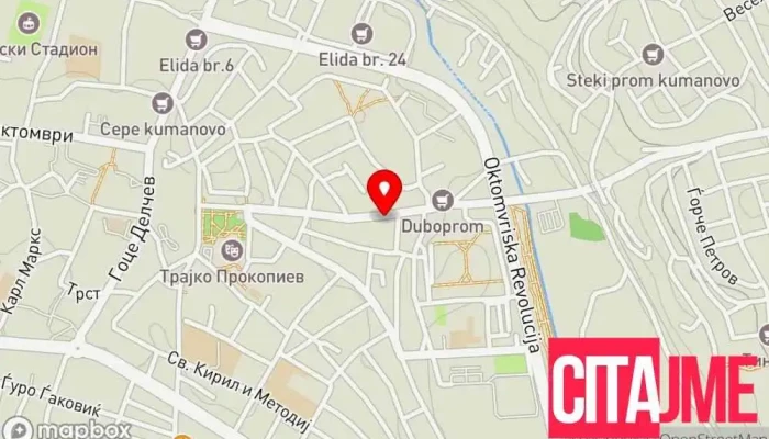 мапа на Прима Дентико Стоматолог во Куманово