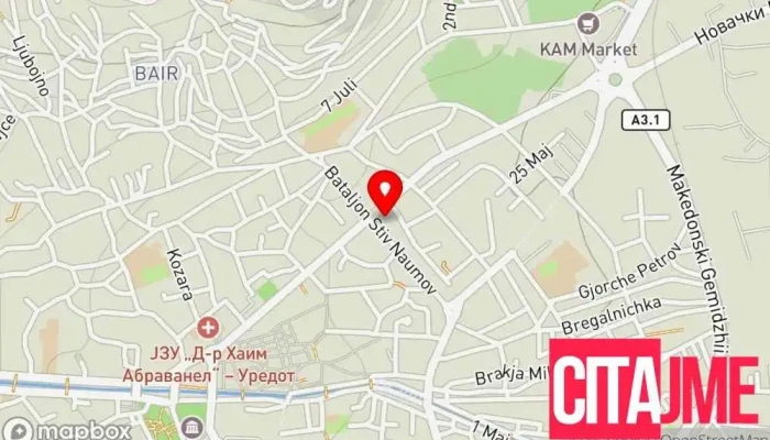 мапа на ПЗУ Д-р Бејковски Стоматолог во Битола