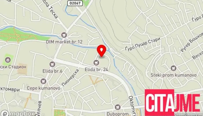 мапа на ПЗУ Д-р Ивана Трендафиловиќ Стоматолог во Куманово
