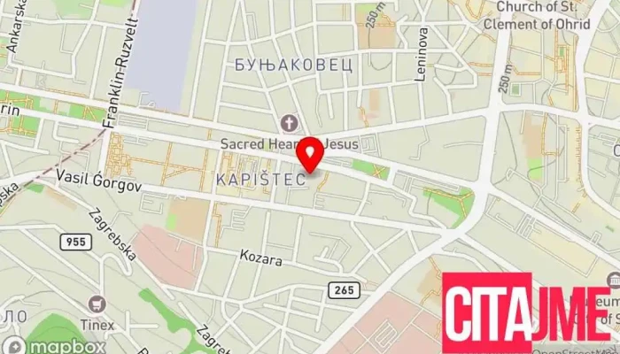 мапа на ПЗУ Д-р Јанев Стоматолог во Скопје