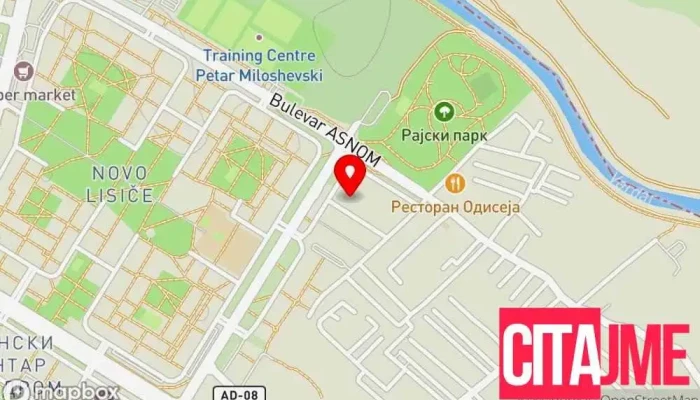 мапа на ПЗУ Дентал Хаус Кочови Стоматолог во Скопје