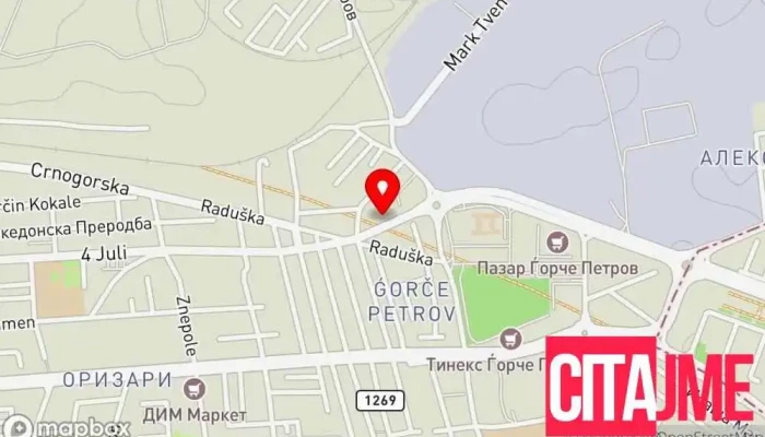 мапа на ПЗУ Дентариум Стоматолог во Скопје