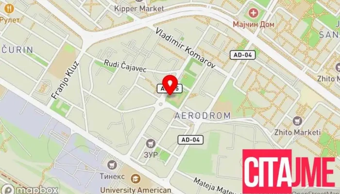 мапа на ПЗУ ДЕНТАРТИСТ Стоматолог во Скопје