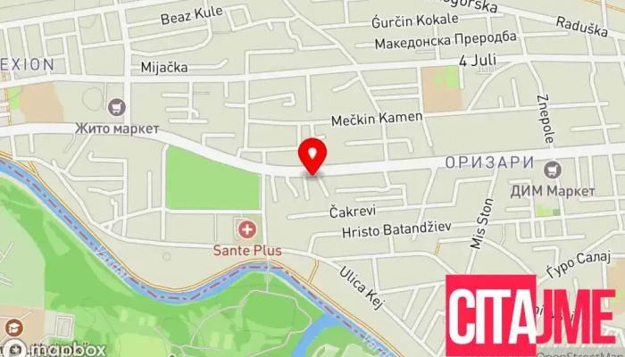 мапа на ПЗУ Др. Весна Стоматолог во Скопје