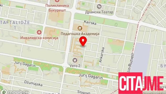 мапа на PZU Profident Стоматолог во Скопје