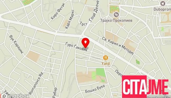 мапа на ПЗУ Стоматолог „Дентикум“ Стоматолог во Куманово