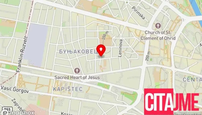 мапа на ПЗУ Стоматолошка Ординација „Дилевски“ Стоматолог во Скопје