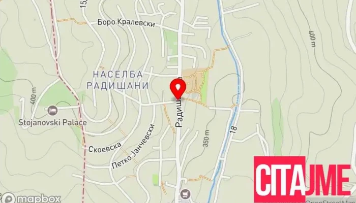 мапа на Радишани  во Радишани