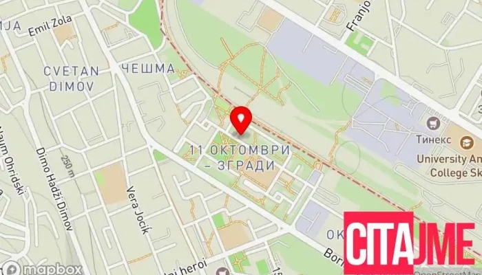 мапа на Раскошно дентално студио Стоматолог во Скопје