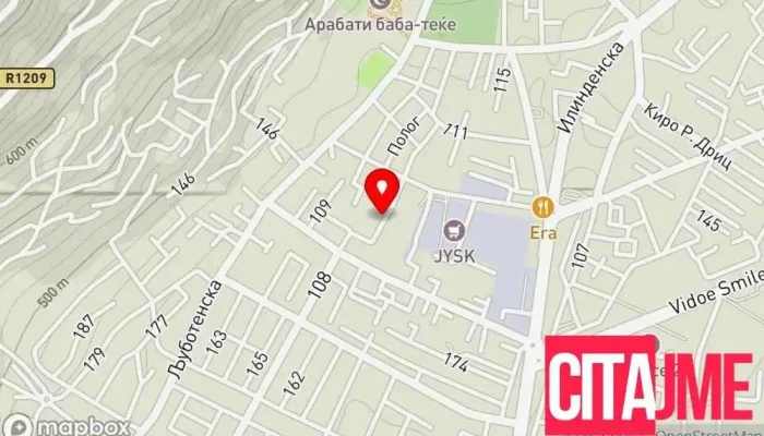 Restaurant Puca Adem Teqe мапа - Тетово