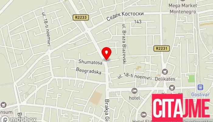 мапа на Sahem Hromos - Gostivar Продавница за хардвер во Гостивар