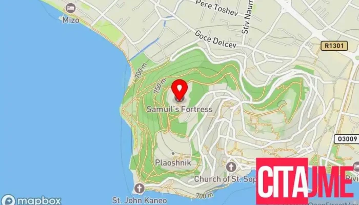 мапа на Самоилова тврдина Тврдина во Охрид
