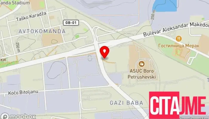 мапа на Шпедиција Нимет-ЕМС Шпедитерска компанија во Скопје