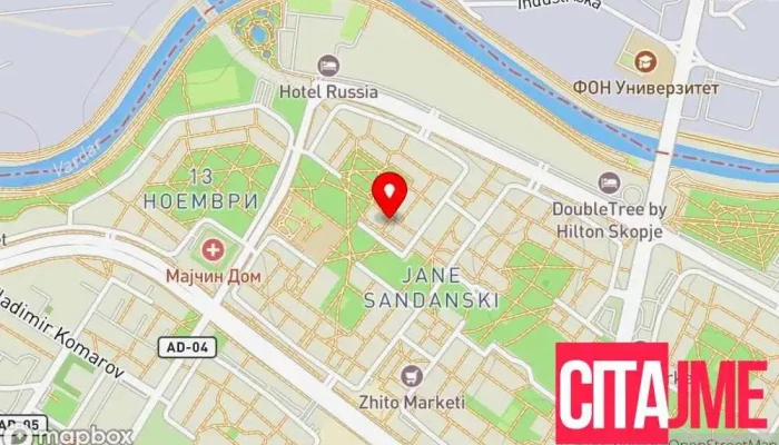 мапа на Сити Дент Стоматолог, Козметички стоматолог, Стоматолошка клиника, Стоматолошки хигиеничар, Периодонтист за стоматолошки импланти, Центарот за протези во Скопје